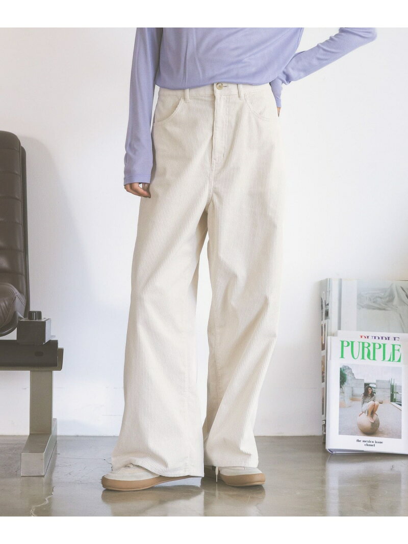 イージーケア/コーデュロイワイドパンツ/814370 GLOBAL WORK グローバルワーク パンツ その他のパンツ ブラック グレー ピンク ブラウン ブルー【送料無料】[Rakuten Fashion] globalwork-10024354 GLOBAL WORK/グローバルワーク サンプル画像2