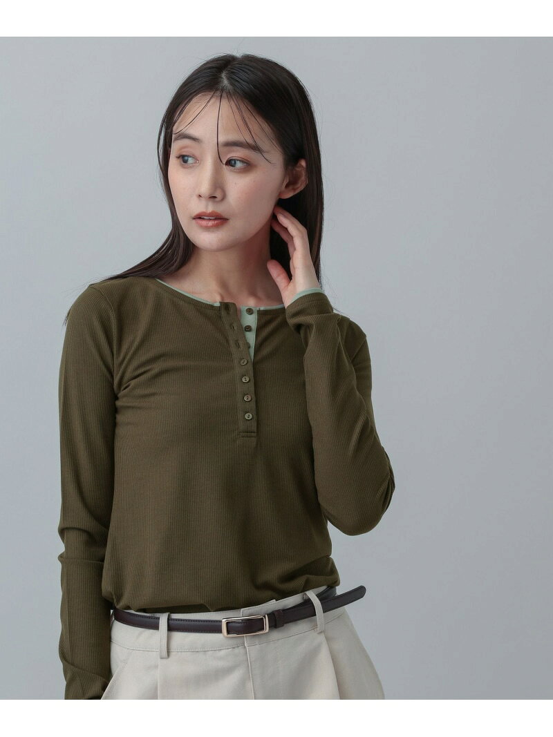 【SALE／50%OFF】MATINEE LINE/配色リブヘンリー長袖/658130 GLOBAL WORK グローバルワーク トップス カットソー・Tシャツ ホワイト ブルー ピンク【RBA_E】[Rakuten Fashion] globalwork-10023097 GLOBAL WORK/グローバルワーク サンプル画像3