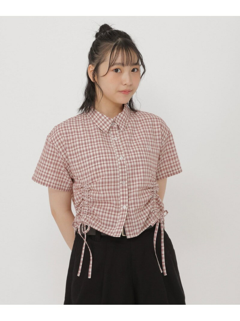 樂天商城 - シャーリングチェックシャツ/AND YUA ANY/670081 GLOBAL WORK グローバルワーク トップス シャツ・ブラウス レッド ブルー【送料無料】[Rakuten Fashion]