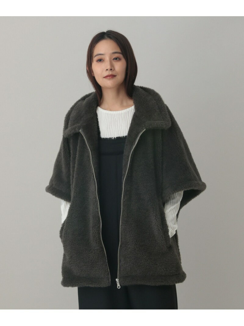 MATINEE LINE/フワモコボアポンチョ/603322 GLOBAL WORK グローバルワーク ジャケット・アウター ポンチョ グレー ブラウン【送料無料】[Rakuten Fashion]