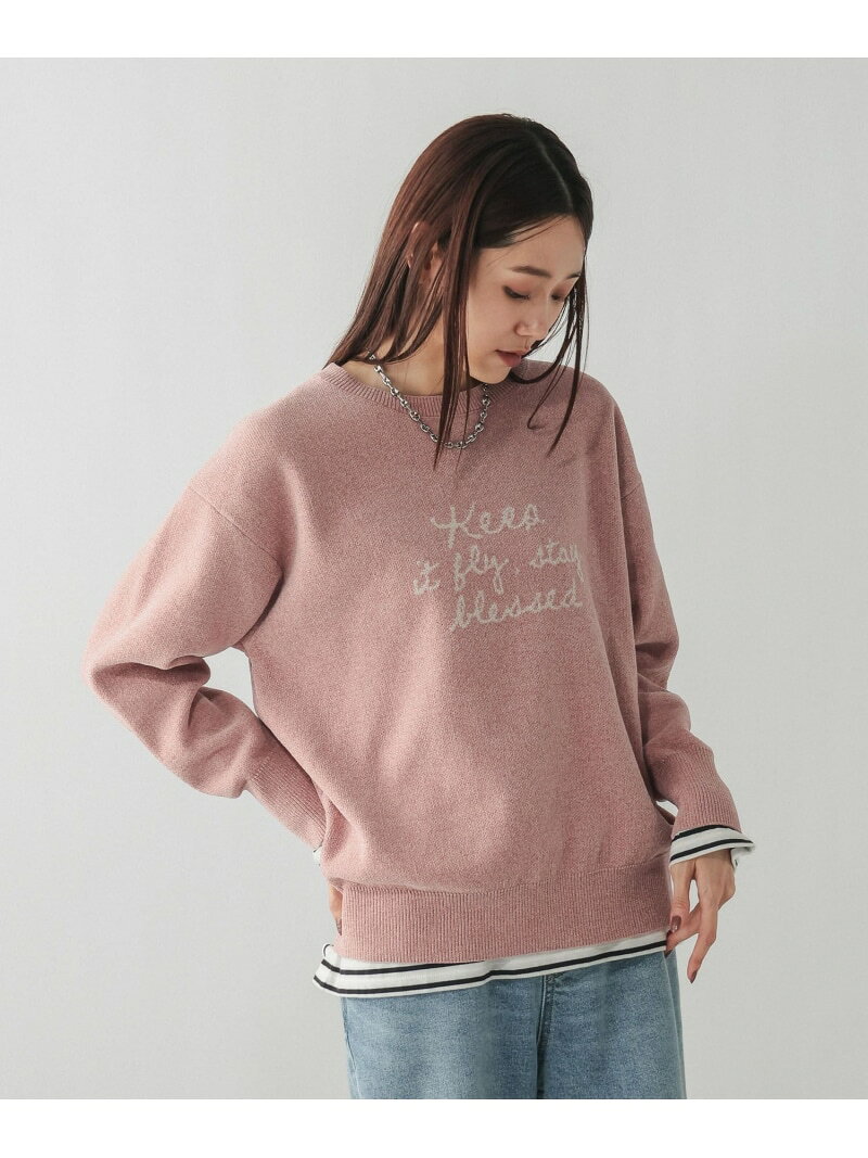 【SALE／30%OFF】モールニットアソートロゴプルオーバー/581163 GLOBAL WORK グローバルワーク トップス ニット ネイビー ブルー ピンク【RBA_E】[Rakuten Fashion] globalwork-10022229 GLOBAL WORK/グローバルワーク サンプル画像3