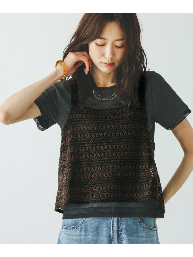 【SALE／30%OFF】レース編みビスチェ/842272 GLOBAL WORK グローバルワーク トップス ベスト・ジレ ブラウン【RBA_E】[Rakuten Fashion] globalwork-10023683 GLOBAL WORK/グローバルワーク サンプル画像2