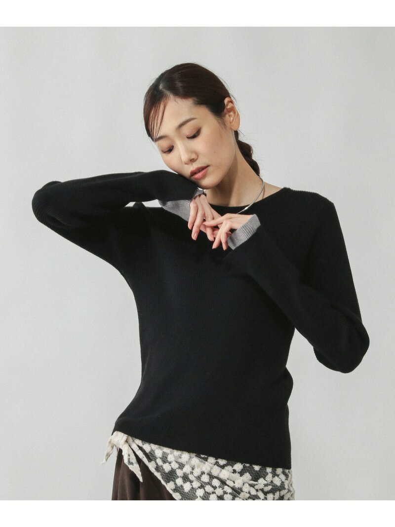 【SALE／40%OFF】メルティ袖切り替えプルオーバー/638311 GLOBAL WORK グローバルワーク トップス ニット ブルー ホワイト イエロー ブラック【RBA_E】[Rakuten Fashion] globalwork-10022535 GLOBAL WORK/グローバルワーク サンプル画像2
