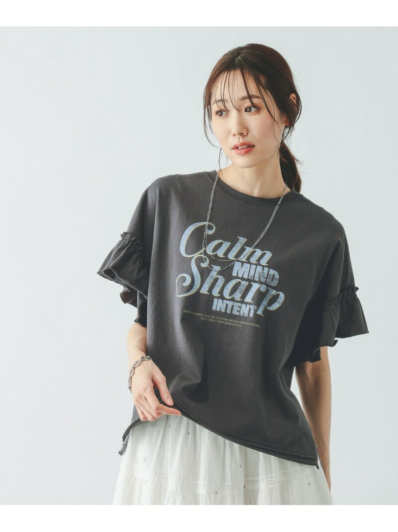 樂天商城 - ヘビロッTEEフリルプリント半袖/663965 GLOBAL WORK グローバルワーク トップス カットソー・Tシャツ【送料無料】[Rakuten Fashion]