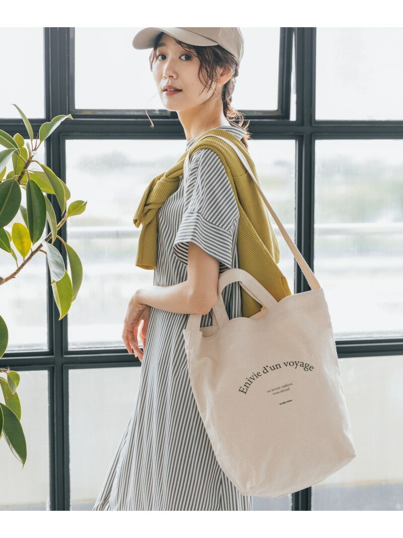乐天商城 - 【SALE／70%OFF】(W)シンプル2WAYロゴトート GLOBAL WORK グローバルワーク バッグ トートバッグ ホワイト ブラック ブラウン【RBA_E】[Rakuten Fashion]