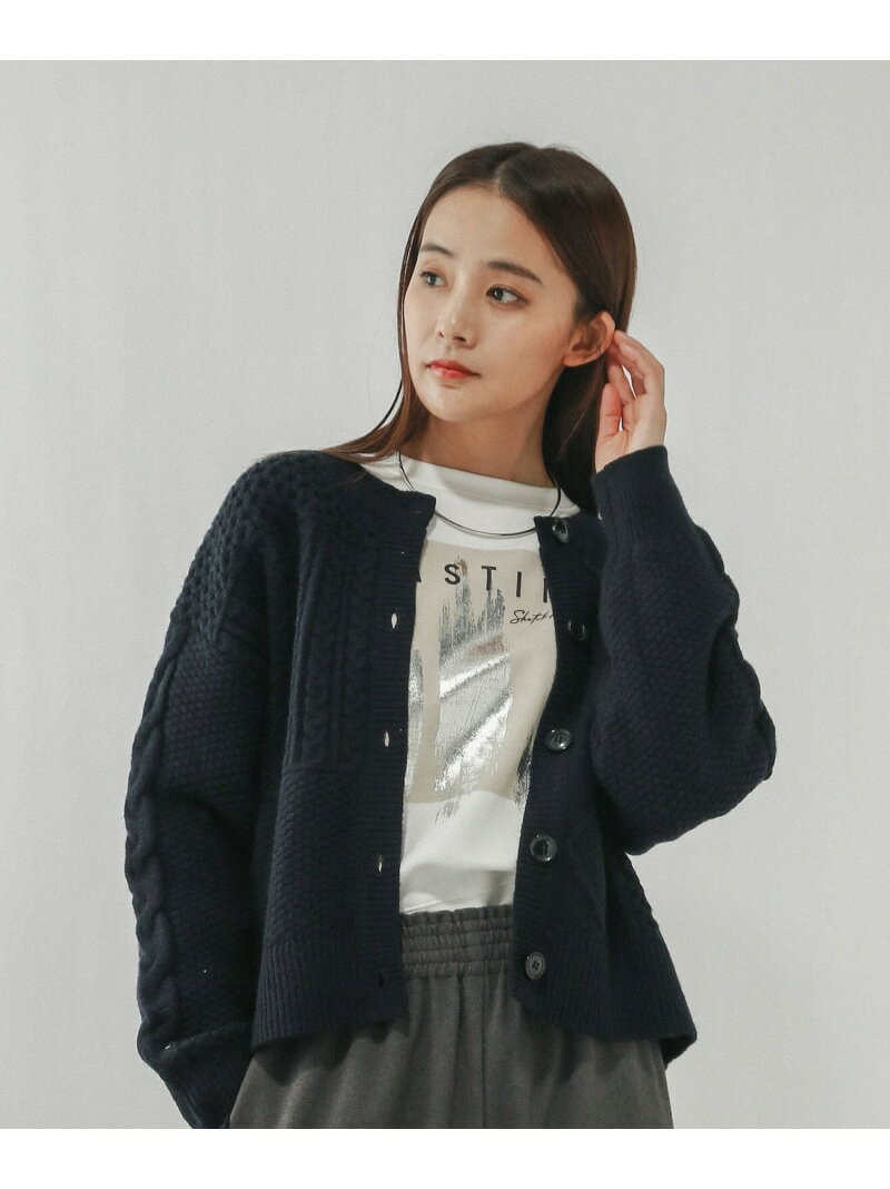 【SALE／40%OFF】パッチワーク風ケーブルカーディガン/608406 GLOBAL WORK グローバルワーク トップス カーディガン レッド グレー ネイビー【RBA_E】[Rakuten Fashion] globalwork-10022401 GLOBAL WORK/グローバルワーク サンプル画像3