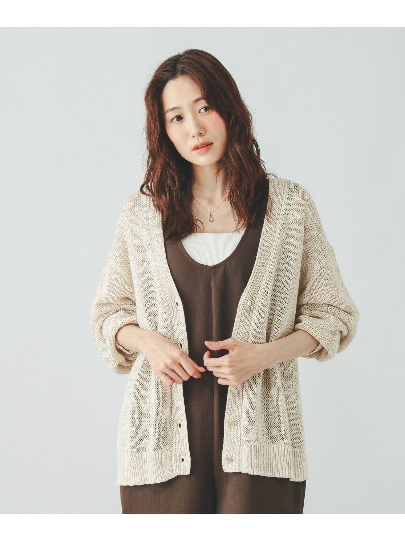 【SALE／60%OFF】ペーパーヤーンニットカーディガン長袖/646688 GLOBAL WORK グローバルワーク トップス カーディガン ベージュ カーキグリーン【RBA_E】[Rakuten Fashion] globalwork-10023245 GLOBAL WORK/グローバルワーク サンプル画像2