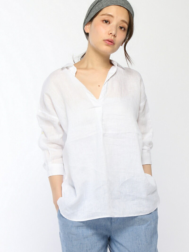 【SALE／55%OFF】GLOBAL WORK (W)フレンチリネンロングシャツ7S グロー...