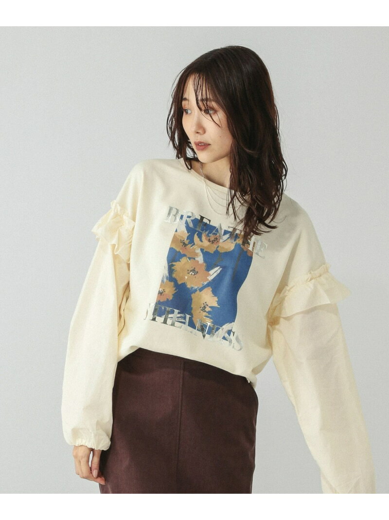 【SALE／50%OFF】フリルプリントスウェットプルオーバー/599584 GLOBAL WORK グローバルワーク トップス スウェット・トレーナー ブラック ホワイト グレー【RBA_E】[Rakuten Fashion] globalwork-10021952 GLOBAL WORK/グローバルワーク サンプル画像2