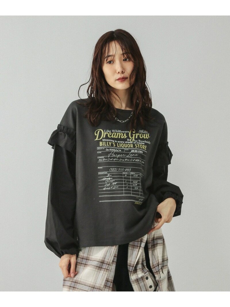 【SALE／50%OFF】フリルプリントスウェットプルオーバー/599584 GLOBAL WORK グローバルワーク トップス スウェット・トレーナー ブラック ホワイト グレー【RBA_E】[Rakuten Fashion] globalwork-10021952 GLOBAL WORK/グローバルワーク サンプル画像3