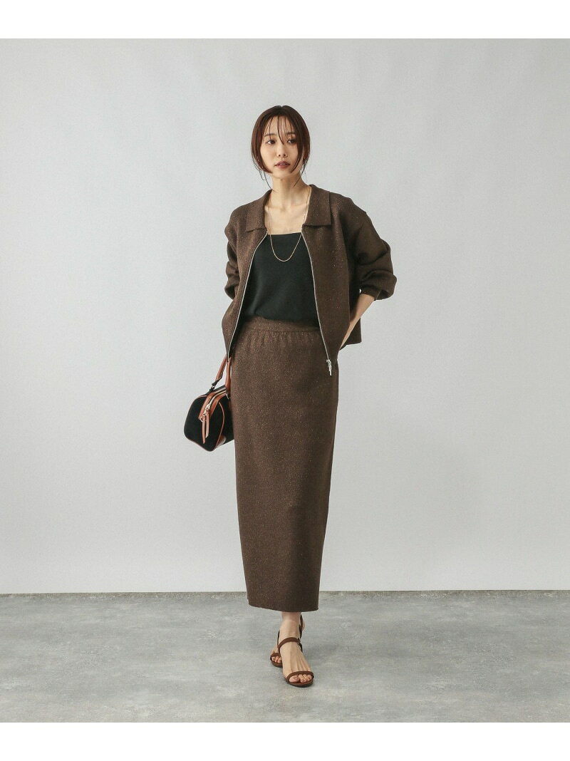 【SALE／20%OFF】ニットZIPカーデ*スカートセット/577660 GLOBAL WORK グローバルワーク スカート ロング・マキシスカート ブラック グレー ブラウン【RBA_E】【送料無料】[Rakuten Fashion] globalwork-10021725 GLOBAL WORK/グローバルワーク サンプル画像3