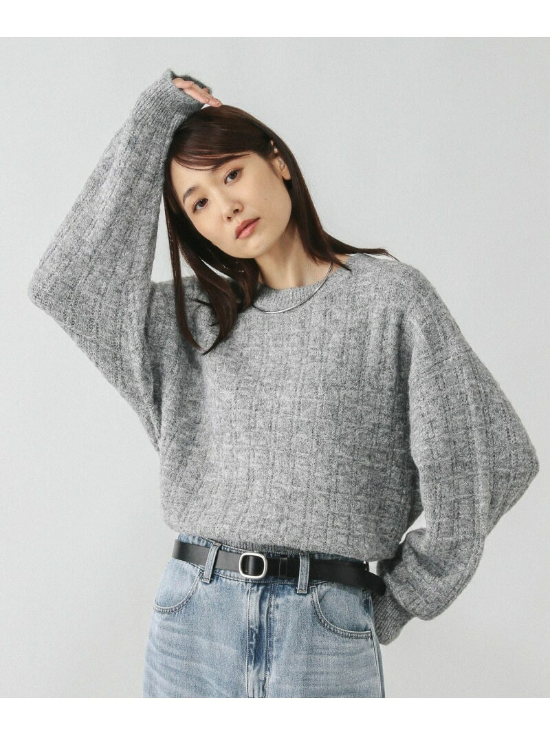 【SALE／50%OFF】モヘヤタッチ編み柄クループルオーバー/581175 GLOBAL WORK グローバルワーク トップス ニット グレー ベージュ オレンジ グリーン ブルー【RBA_E】[Rakuten Fashion] globalwork-10022312 GLOBAL WORK/グローバルワーク サンプル画像2