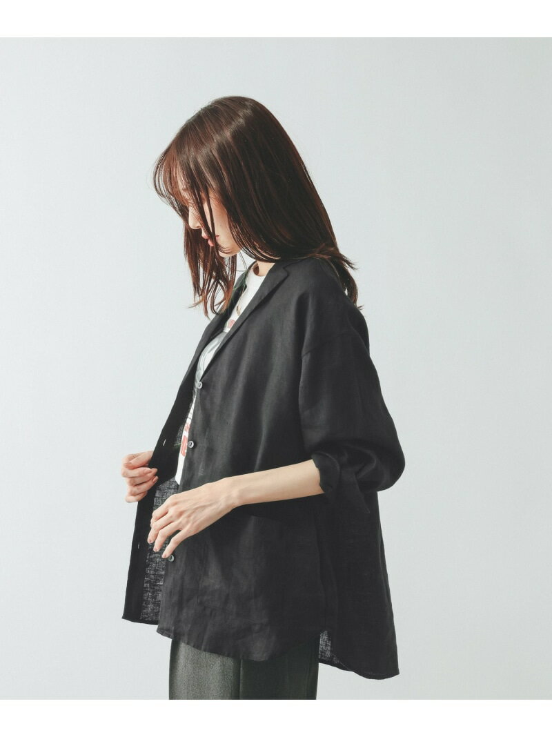 【SALE／52%OFF】フレンチリネンシャツジャケット/599628 GLOBAL WORK グローバルワーク ジャケット・アウター テーラードジャケット・ブレザー ホワイト ブラック ブラウン【RBA_E】[Rakuten Fashion] globalwork-10022813 GLOBAL WORK/グローバルワーク サンプル画像3