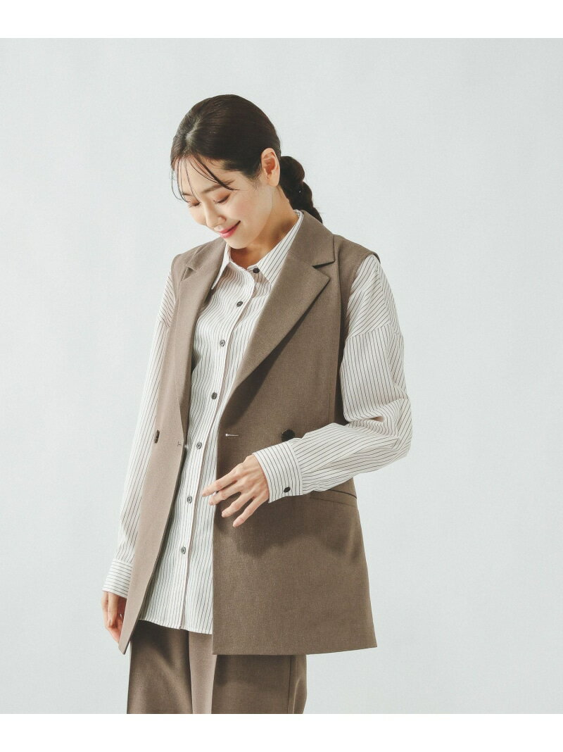 【SALE／52%OFF】お手入れラクラクセットアップ/ジレ/601293 GLOBAL WORK グローバルワーク トップス ベスト・ジレ ブラウン ネイビー【RBA_E】[Rakuten Fashion] globalwork-10022814 GLOBAL WORK/グローバルワーク サンプル画像2