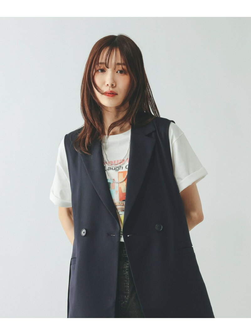 【SALE／52%OFF】お手入れラクラクセットアップ/ジレ/601293 GLOBAL WORK グローバルワーク トップス ベスト・ジレ ブラウン ネイビー【RBA_E】[Rakuten Fashion] globalwork-10022814 GLOBAL WORK/グローバルワーク サンプル画像3