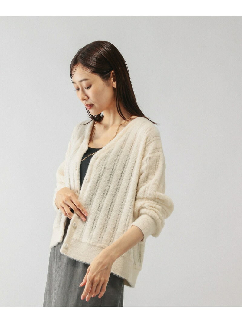 【SALE／50%OFF】ショートシャギーVネックカーディガン/581156 GLOBAL WORK グローバルワーク トップス カーディガン ベージュ パープル グレー【RBA_E】[Rakuten Fashion] globalwork-10021722 GLOBAL WORK/グローバルワーク サンプル画像2