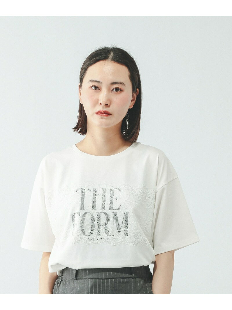 リッチクリーンレース半袖Tシャツ/910636 GLOBAL WORK グローバルワーク トップス カットソー・Tシャツ ホワイト ブラック[Rakuten Fashion] globalwork-10023645 GLOBAL WORK/グローバルワーク サンプル画像2