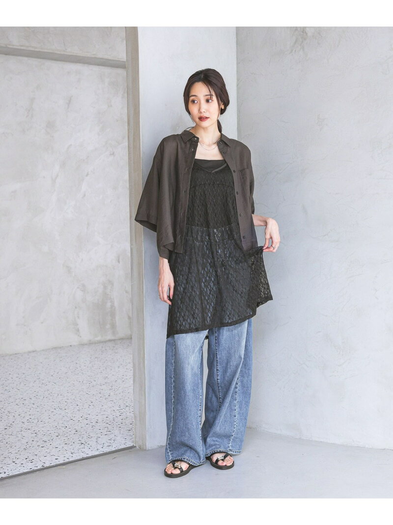 総レースキャミチュニック/796972 GLOBAL WORK グローバルワーク トップス その他のトップス ブラック ホワイト[Rakuten Fashion] globalwork-10023646 GLOBAL WORK/グローバルワーク サンプル画像3