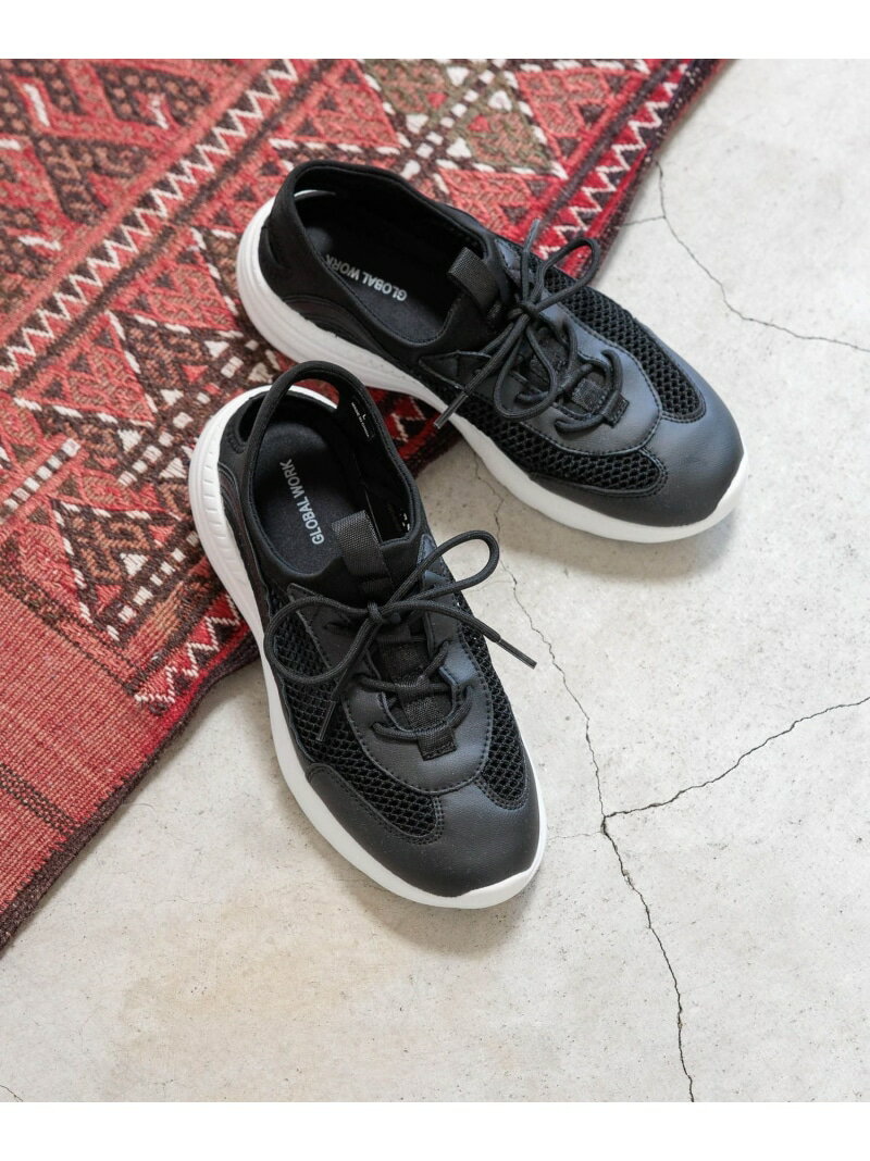 【SALE／50%OFF】エアかるボリュームスニーカー/115346 GLOBAL WORK グローバルワーク シューズ・靴 サンダル ブラック ホワイト【RBA_E】[Rakuten Fashion]のサムネイル