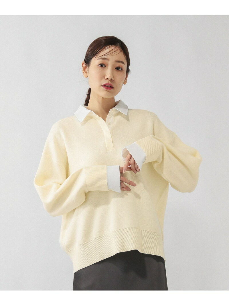 樂天商城 - 【SALE／20%OFF】シャツカラードッキングニット/640405 GLOBAL WORK グローバルワーク トップス ニット ホワイト ブルー【RBA_E】【送料無料】[Rakuten Fashion]