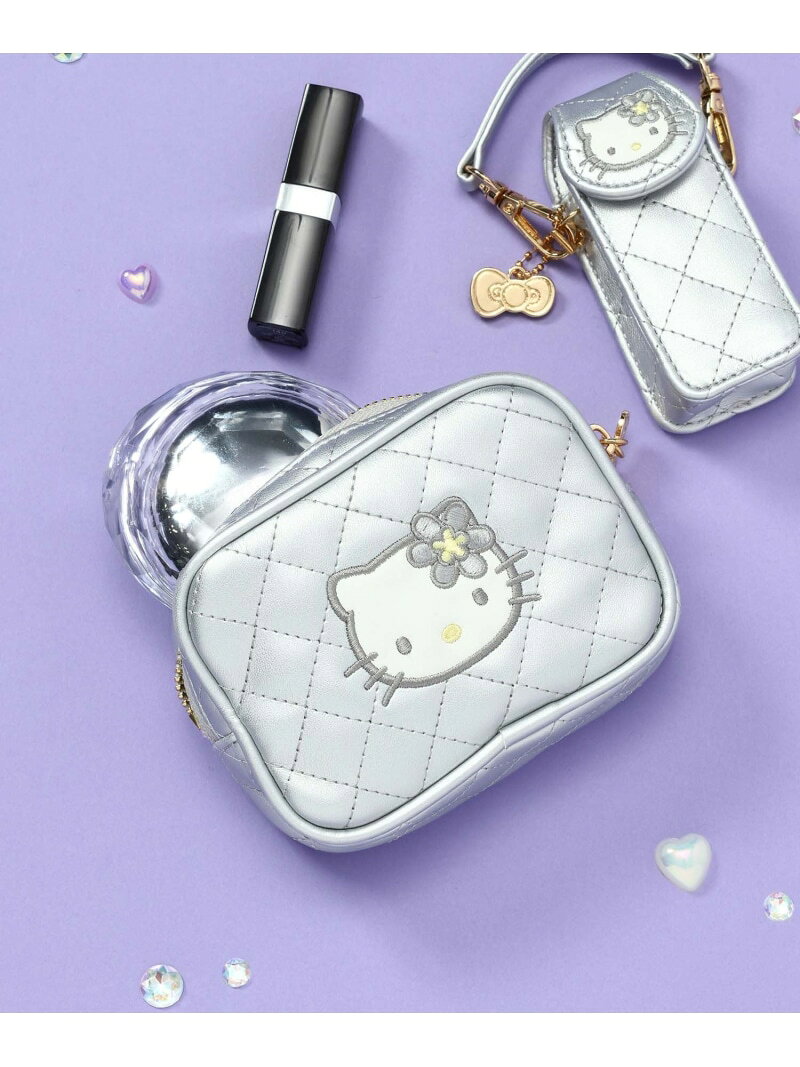 HELLO KITTY/キルトポーチ/595363 GLOBAL WORK グローバルワーク 財布・ポーチ・ケース ポーチ ブラック シルバー ピンク[Rakuten Fashion] globalwork-10022049 GLOBAL WORK/グローバルワーク パッケージ画像