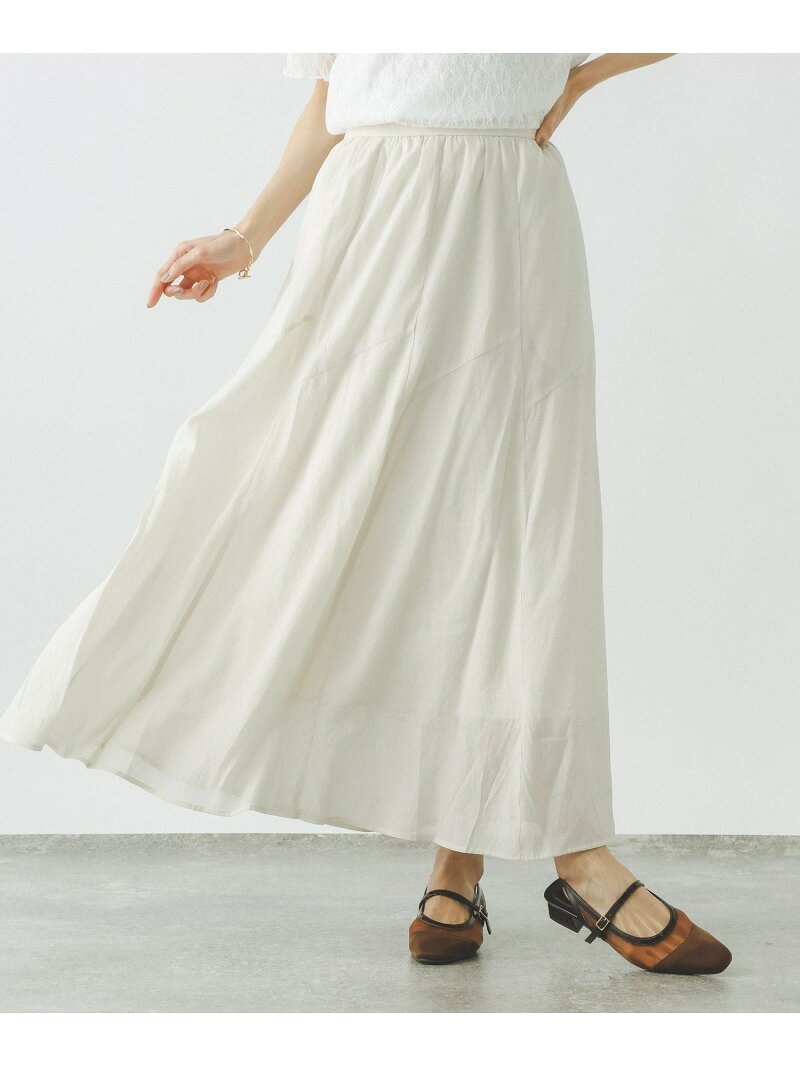 【SALE／40%OFF】コットンライクフレアスカート/661721 GLOBAL WORK グローバルワーク スカート ロング・マキシスカート グレー ホワイト【RBA_E】[Rakuten Fashion] globalwork-10023232 GLOBAL WORK/グローバルワーク サンプル画像3