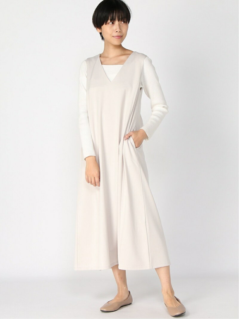 【SALE／20%OFF】ウールライクジャンスカ+D GLOBAL WORK グローバルワーク ワンピース・ドレス ジャンパースカート グレー ベージュ ブラウン【RBA_E】【送料無料】[Rakuten Fashion]