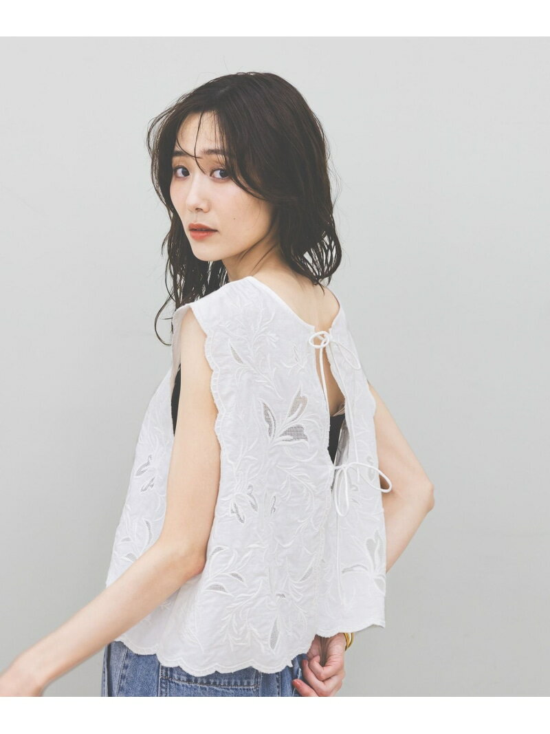 樂天商城 - meets India/刺繍レースベスト/601191 GLOBAL WORK グローバルワーク トップス ベスト・ジレ ホワイト ブラック ブラウン【送料無料】[Rakuten Fashion]