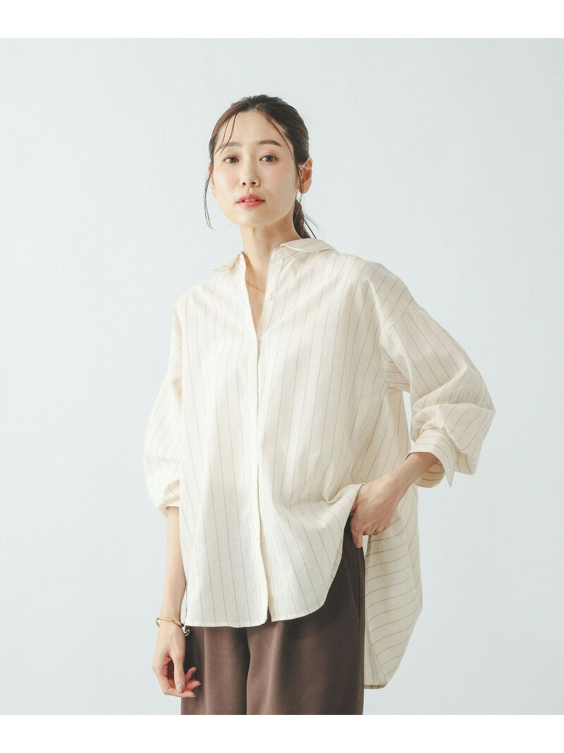 【SALE／60%OFF】イージーケアリネンシャツ長袖/601200 GLOBAL WORK グローバルワーク トップス シャツ・ブラウス イエロー ブルー ホワイト グリーン グレー ピンク【RBA_E】[Rakuten Fashion] globalwork-10023064 GLOBAL WORK/グローバルワーク サンプル画像2