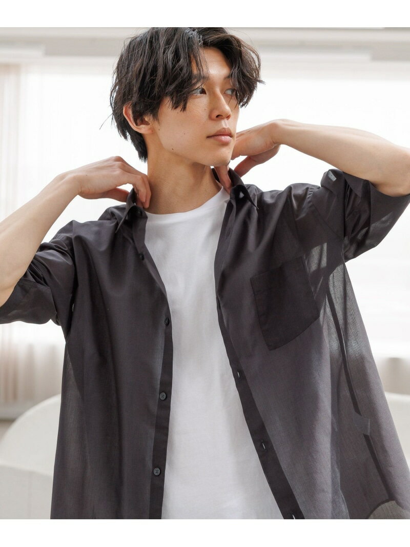 カイテキサマーシャツ/シアー/638151 GLOBAL WORK グローバルワーク トップス シャツ・ブラウス グリーン ネイビー ブラック グレー ブラウン【先行予約】*【送料無料】[Rakuten Fashion]