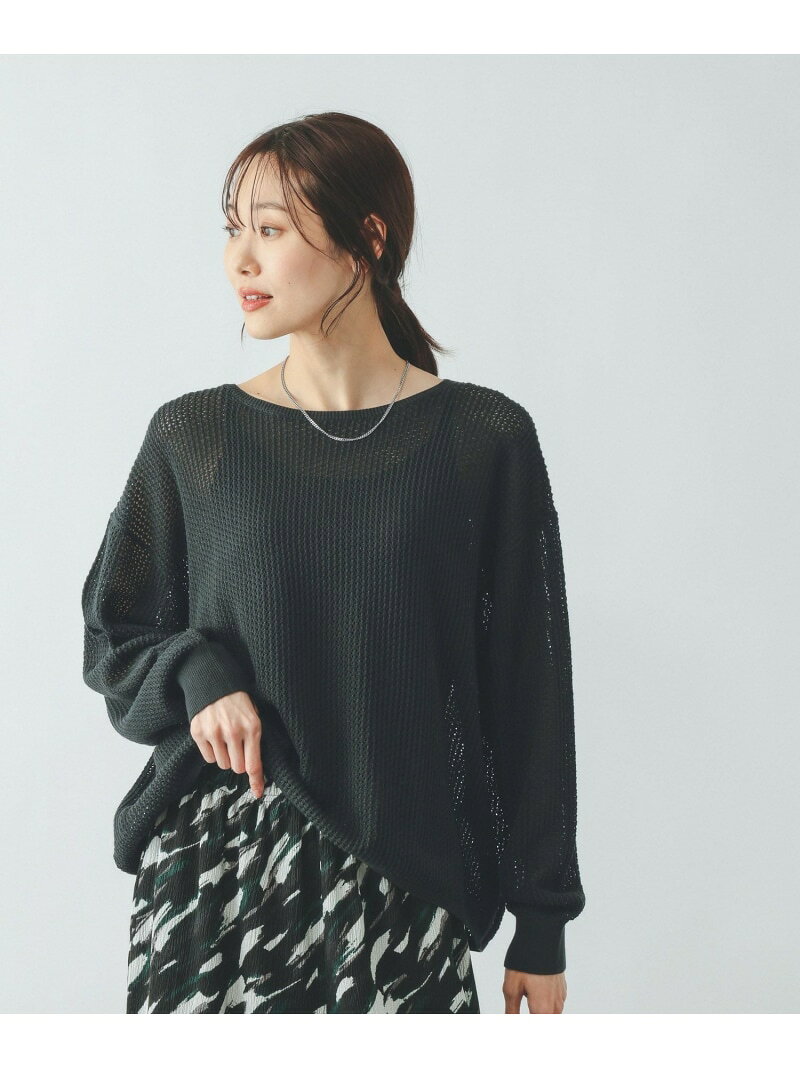 【SALE／68%OFF】透けにくいメッシュニットプルオーバー/642926 GLOBAL WORK グローバルワーク トップス ニット グリーン ブルー ブラウン【RBA_E】[Rakuten Fashion] globalwork-10023066 GLOBAL WORK/グローバルワーク サンプル画像2