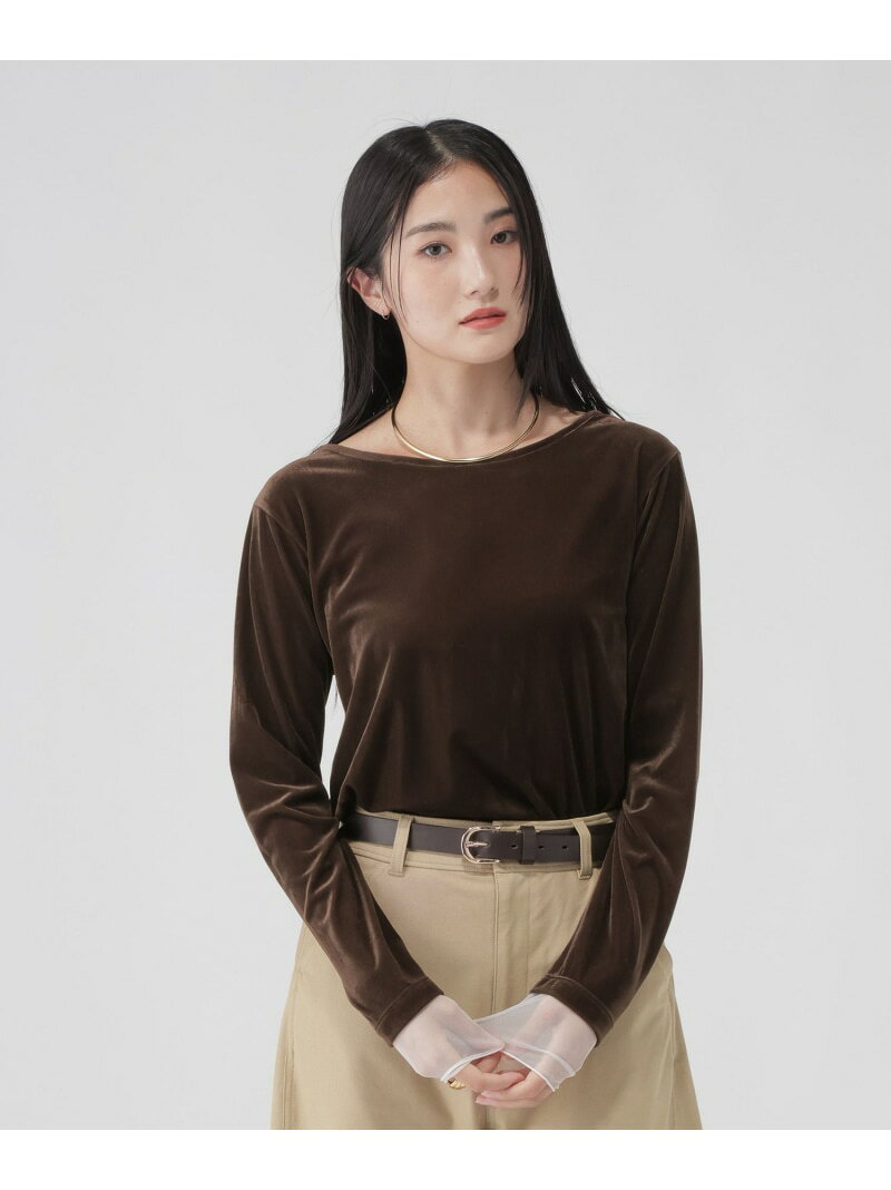 袖シアーベロア長袖T/一部店舗限定/1052816 GLOBAL WORK グローバルワーク トップス カットソー・Tシャツ ブルー ホワイト ブラック[Rakuten Fashion] globalwork-10024114 GLOBAL WORK/グローバルワーク サンプル画像3