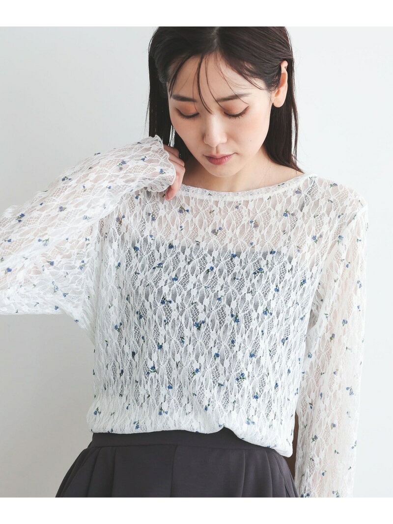 ストレッチ総レースプルオーバー長袖/580886 GLOBAL WORK グローバルワーク トップス カットソー・Tシャツ ホワイト ブラック ブラウン ベージュ グレー ピンク【先行予約】*[Rakuten Fashion]