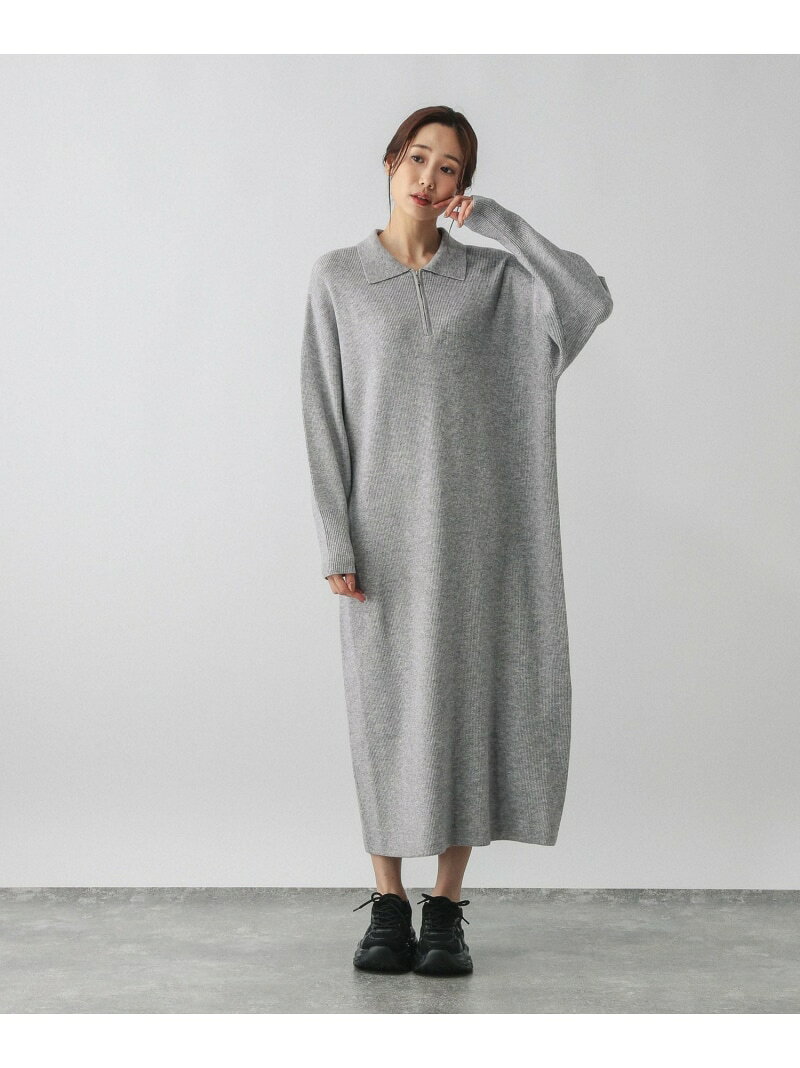 【SALE／30%OFF】ハーフZIPアゼニットワンピース/579499 GLOBAL WORK グローバルワーク ワンピース・ドレス ワンピース グレー ブラック【RBA_E】【送料無料】[Rakuten Fashion] globalwork-10022141 GLOBAL WORK/グローバルワーク サンプル画像2