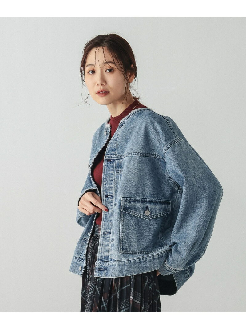 【SALE／20%OFF】GOODデニムノーカラージャケット/601266 GLOBAL WORK グローバルワーク ジャケット・アウター ノーカラージャケット【RBA_E】【送料無料】[Rakuten Fashion] globalwork-10022443 GLOBAL WORK/グローバルワーク サンプル画像2