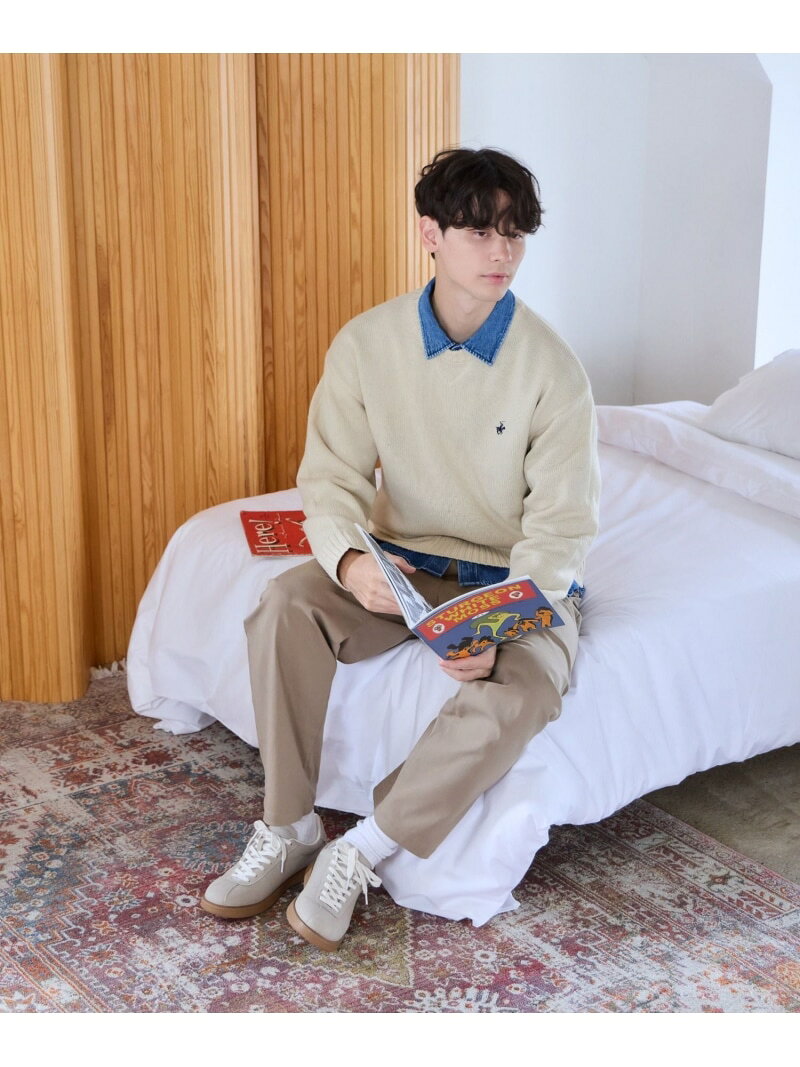 【BEVERLY HILLS POLO CLUB】UNISEX/クルーニット/685515 GLOBAL WORK グローバルワーク トップス ニット ホワイト ネイビー【送料無料】[Rakuten Fashion] globalwork-10024390 GLOBAL WORK/グローバルワーク サンプル画像3