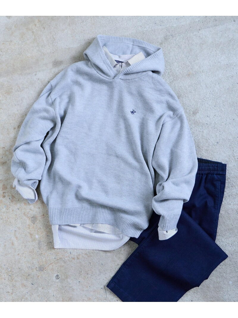 【BEVERLY HILLS POLO CLUB】UNISEX/フーディニット/685519 GLOBAL WORK グローバルワーク トップス ニット グレー ブラック【送料無料】[Rakuten Fashion] globalwork-10024396 GLOBAL WORK/グローバルワーク サンプル画像2