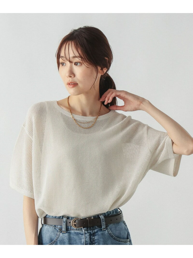 樂天商城 - 洗えるメッシュラメ半袖*タンクトップ/658137 GLOBAL WORK グローバルワーク トップス ニット ブルー グレー ホワイト【送料無料】[Rakuten Fashion]