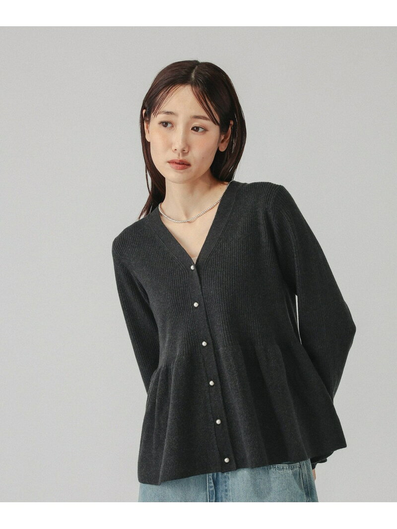 カシミヤタッチペプラムカーディガン/812956 GLOBAL WORK グローバルワーク トップス ニット グレー ワインレッド【送料無料】[Rakuten Fashion] globalwork-10024382 GLOBAL WORK/グローバルワーク サンプル画像2