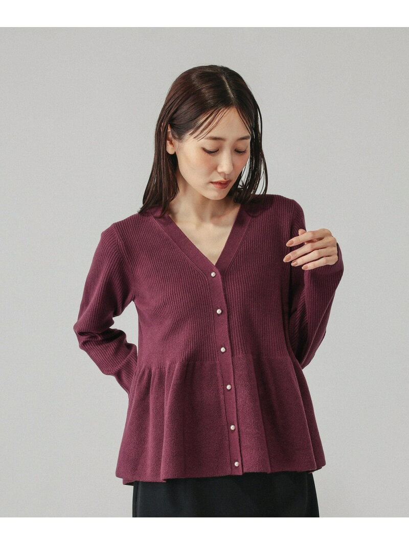 カシミヤタッチペプラムカーディガン/812956 GLOBAL WORK グローバルワーク トップス ニット グレー ワインレッド【送料無料】[Rakuten Fashion] globalwork-10024382 GLOBAL WORK/グローバルワーク サンプル画像3