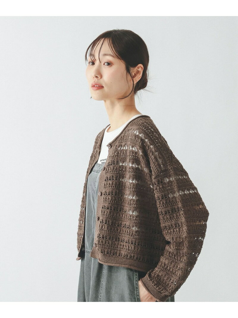 【SALE／50%OFF】クロシェ風カーデ長袖/665838 GLOBAL WORK グローバルワーク トップス ニット ホワイト ブラウン【RBA_E】[Rakuten Fashion] globalwork-10023494 GLOBAL WORK/グローバルワーク サンプル画像2