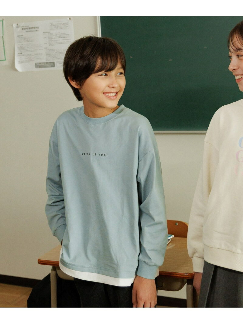 ヘビロッTEE/レイヤード長袖/キッズ/579703 GLOBAL WORK グローバルワーク トップス カットソー・Tシャツ ブラック グリーン[Rakuten Fashion]のサムネイル