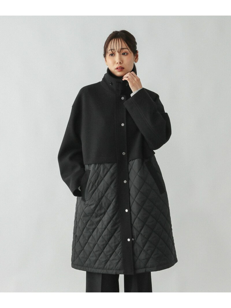 【SALE／24%OFF】ウールライク切り替えコート/499669 GLOBAL WORK グローバルワーク ジャケット・アウター ステンカラーコート ブラック ブラウン【RBA_E】【送料無料】[Rakuten Fashion] globalwork-10021485 GLOBAL WORK/グローバルワーク サンプル画像2