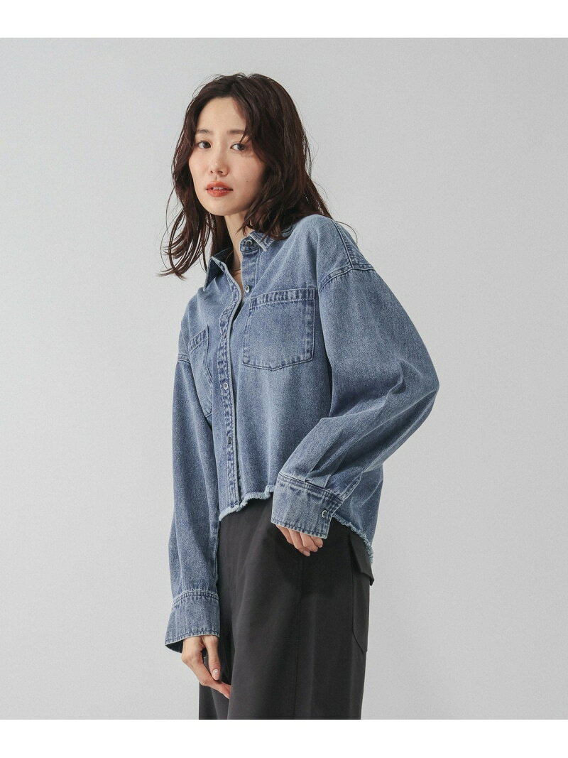 GOODデニムクロップドシャツ/797958 GLOBAL WORK グローバルワーク トップス シャツ・ブラウス ブルー グレー【先行予約】*【送料無料】[Rakuten Fashion] globalwork-10024123 GLOBAL WORK/グローバルワーク サンプル画像3