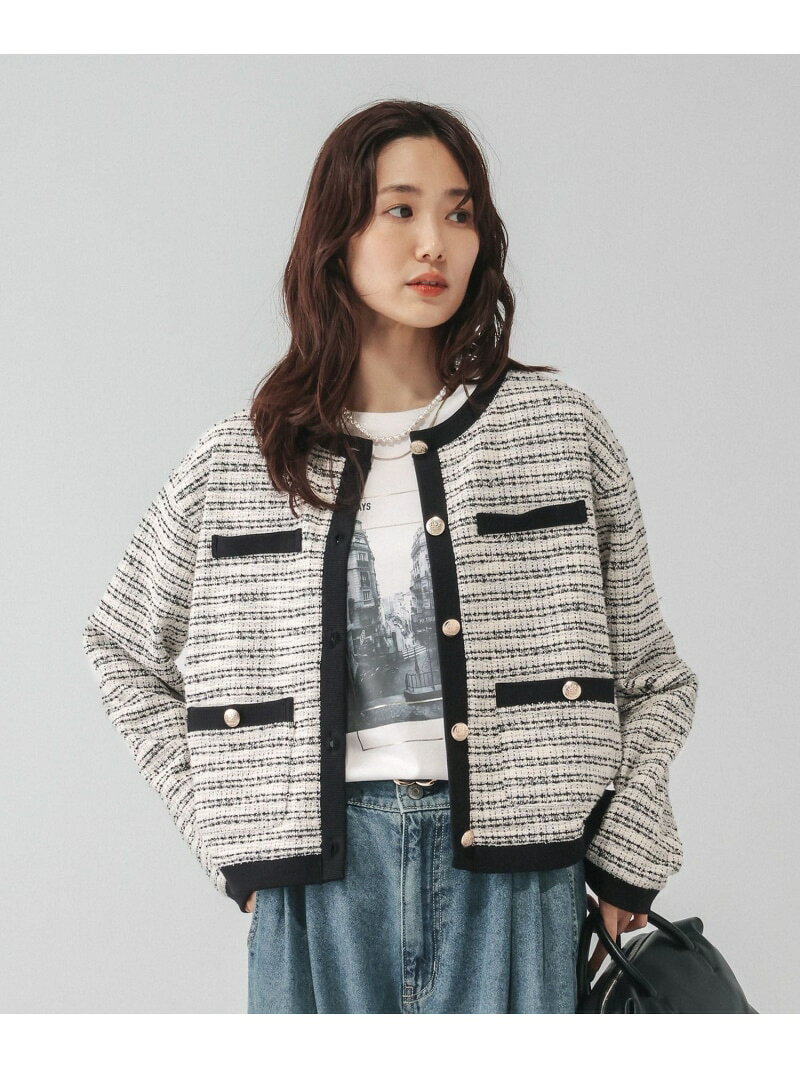 【玉井詩織さん着用】ツィードカットカーデ/1054295 GLOBAL WORK グローバルワーク トップス カーディガン ブラック ホワイト【送料無料】[Rakuten Fashion] globalwork-10024120 GLOBAL WORK/グローバルワーク パッケージ画像