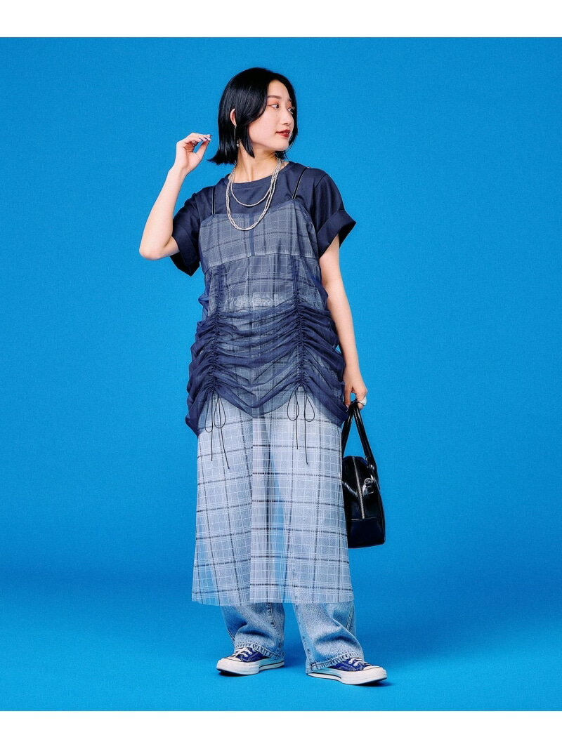 乐天商城 - 遥プロデュ-ス/カットソー&チュールワンピセット/498325/アウトレット価格 GLOBAL WORK グローバルワーク ワンピース・ドレス ワンピース ネイビー ブラック【送料無料】[Rakuten Fashion]