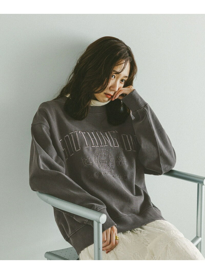 【SALE／20%OFF】ピグメント刺繍ロゴプルオーバー/608260 GLOBAL WORK グローバルワーク トップス スウェット・トレーナー ブルー ブラック グレー ブラウン【RBA_E】【送料無料】[Rakuten Fashion] globalwork-10022252 GLOBAL WORK/グローバルワーク サンプル画像2