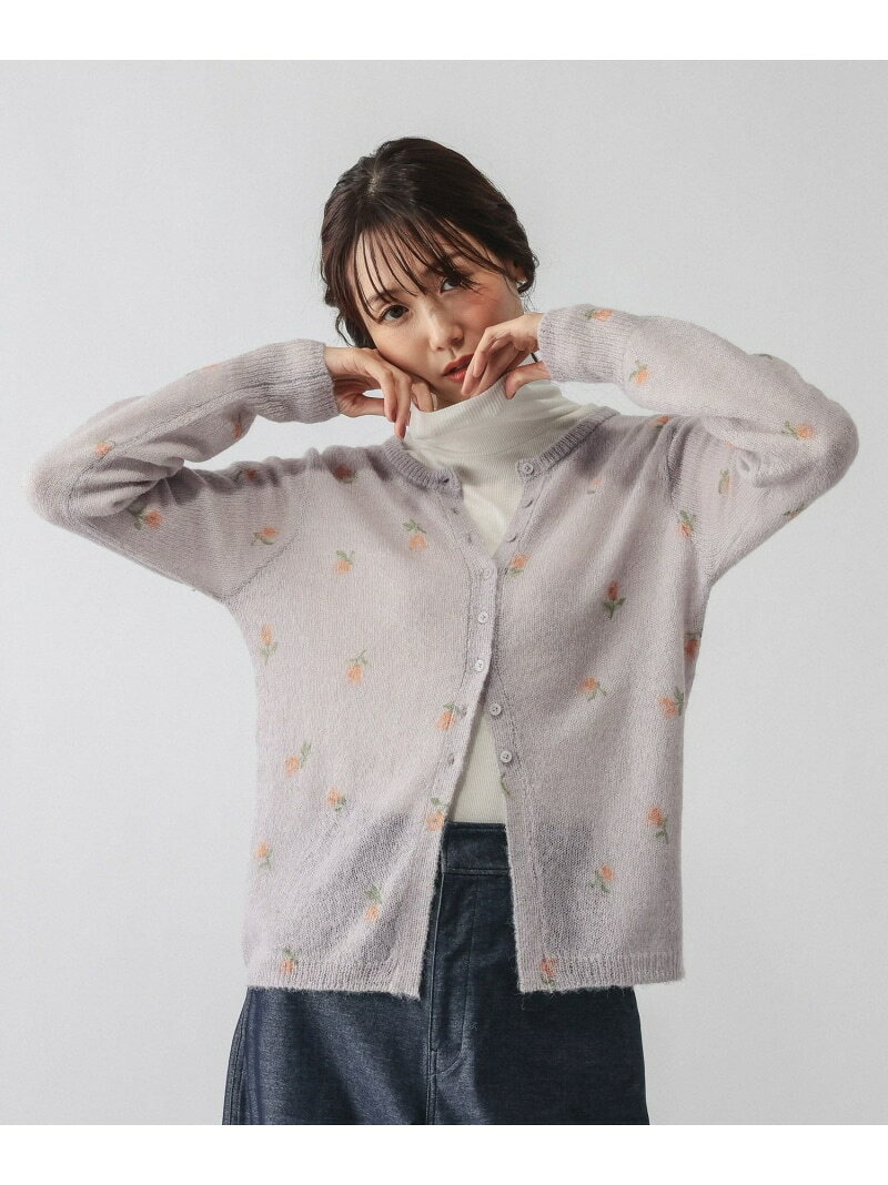 モヘヤタッチ花柄カーディガン/1080241 GLOBAL WORK グローバルワーク トップス カーディガン ホワイト【送料無料】[Rakuten Fashion] globalwork-10024290 GLOBAL WORK/グローバルワーク サンプル画像2