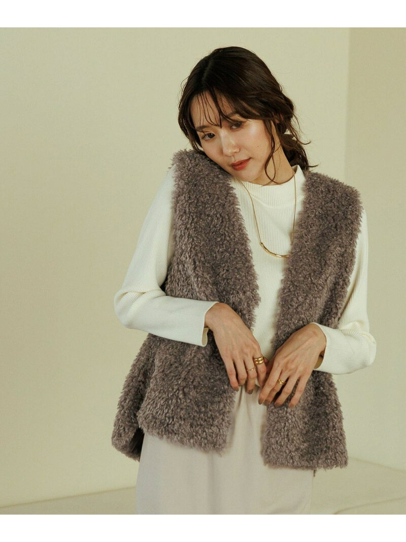 ファーベスト/680997 GLOBAL WORK グローバルワーク トップス ベスト・ジレ ブラウン ホワイト【送料無料】[Rakuten Fashion] globalwork-10023920 GLOBAL WORK/グローバルワーク サンプル画像2