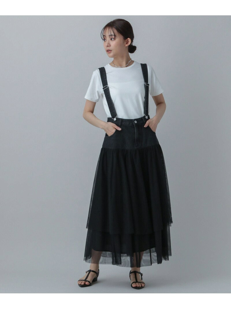 【SALE／30%OFF】MATINEE LINE/ドッキングデニムジャンパースカート/498306 GLOBAL WORK グローバルワーク ワンピース・ドレス ジャンパースカート ブラック グレー【RBA_E】【送料無料】[Rakuten Fashion] globalwork-10021275 GLOBAL WORK/グローバルワーク サンプル画像3